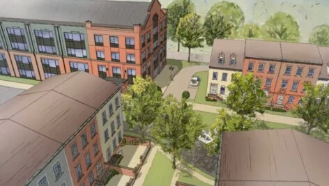 rendering of proposed mixed-use development in Doylestown