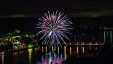 fireworks over Delaware River