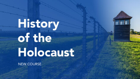 Graphic of new Bucks County Community College course, "History of the Holocaust"