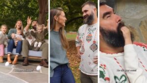 Some snapshots of the Kelce family making this year's holiday card.