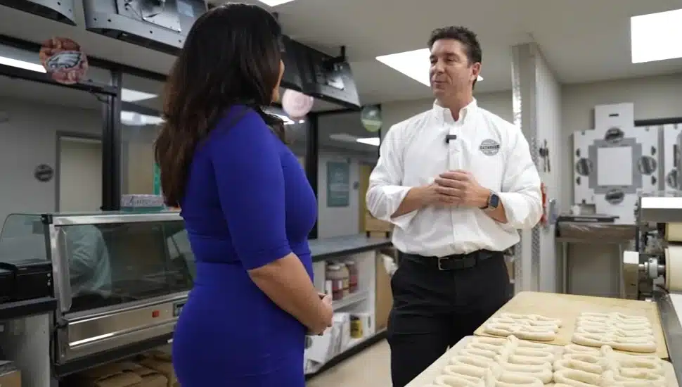 Dan DiZio and 6 ABC reporter in kitchn