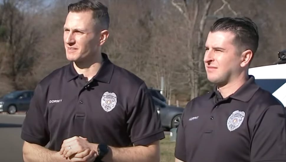 two police officers in solebury township