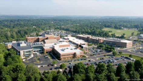Doylestown Hospital campus aerial view