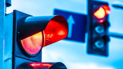 traffic lights over intersection