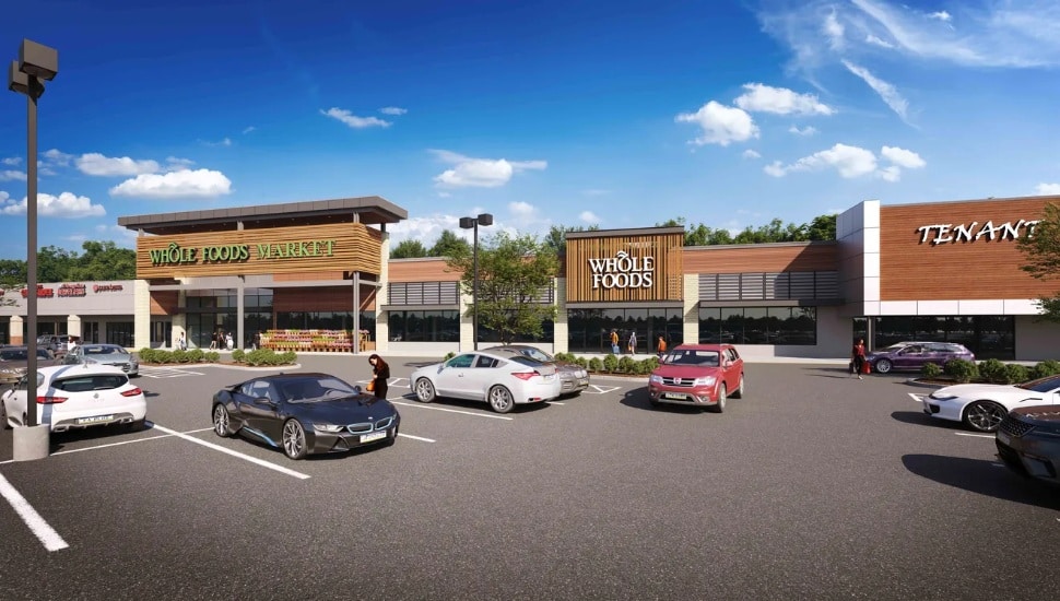 Rendering of redeveloped Barn Plaza