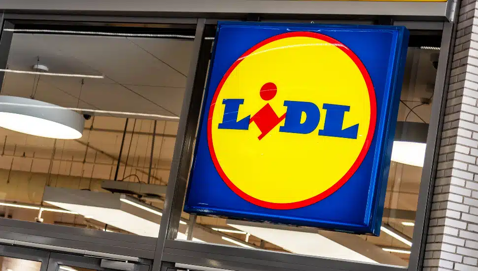 Lidl logo on the supermarke