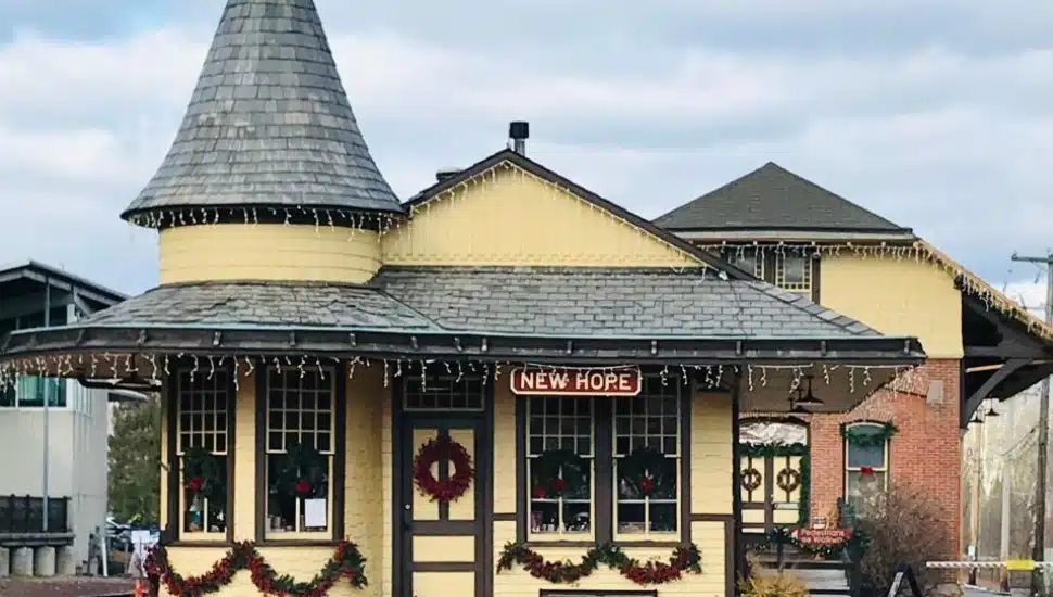 New Hope Railroad Station in Winter