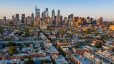 Aerial view of Philadelphia's Skyline.