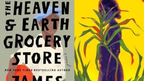 book covers for "The Heaven and Earth Grocery Store" by James McBride (left) and "Cane" by Jean Toomer.