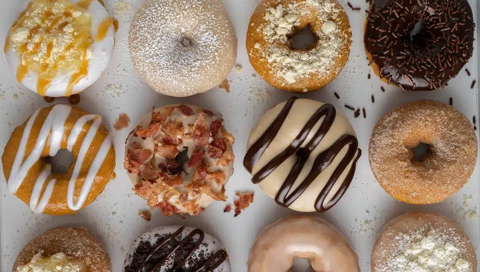 overhead photo of Duck Donuts
