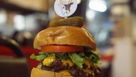 A burger at Bullseye Burger.