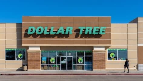 Dollar Tree store in Houston, Texas, USA on March 13, 2022. Dollar Tree is an American multi-price-point chain of discount variety stores.