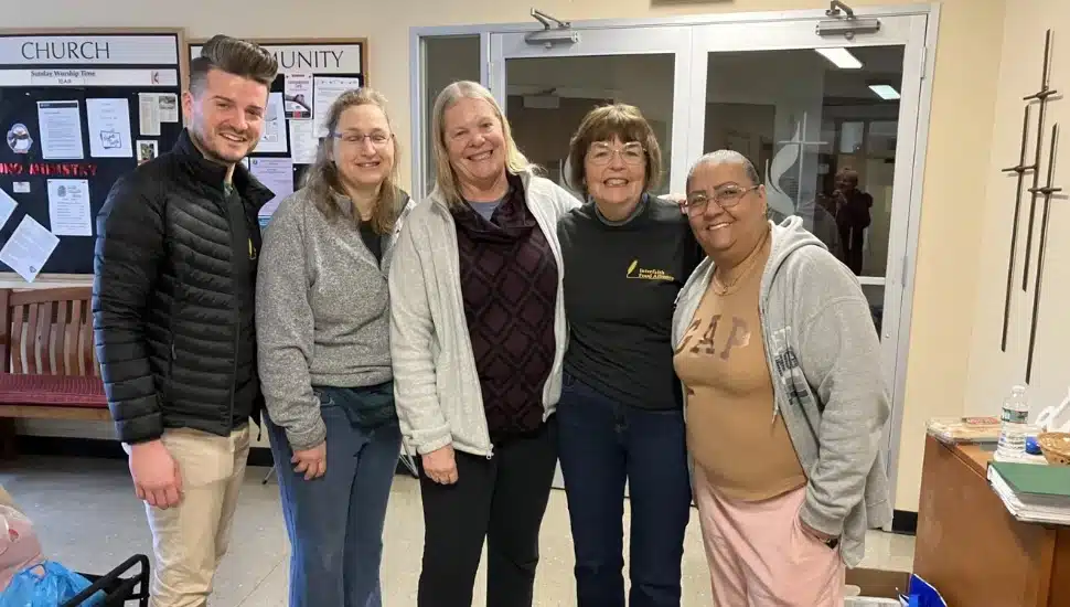 Morrisville Mayor Gary Wallace and members of the Interfaith Food Alliance