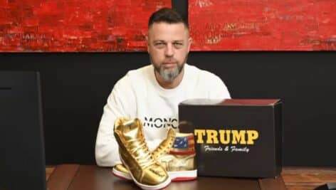 Roman Sharf with Trump sneakers
