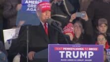 Trump speaking at rally in Schnecksville
