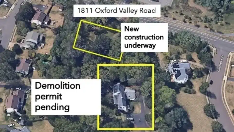 Lower Makefield map of 1811 Oxford Valley Road
