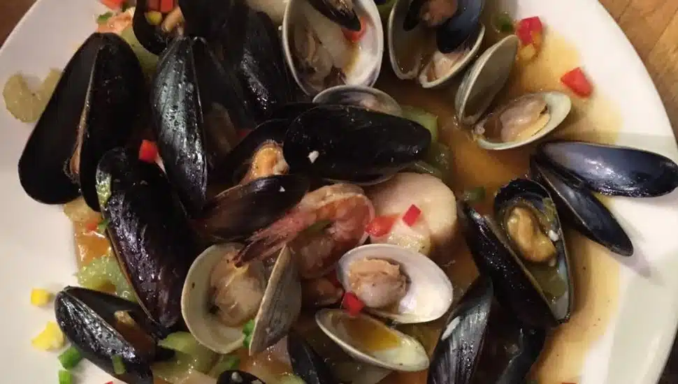 Clam and shrimp dish