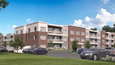 Rendering of new apartment building proposal in Northeast Philadelphia.