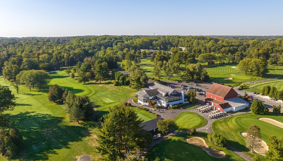 Aerial view of Yardley Country Club