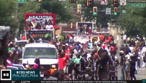 People celebrating Juneteenth in Philadelphia.