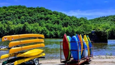 kayaks at Delaware river