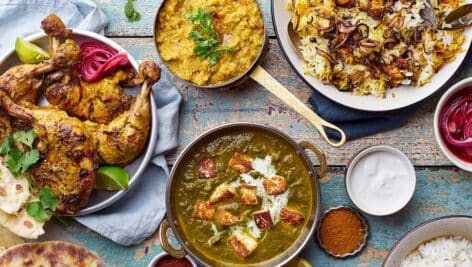 aerial view of Indian cuisine