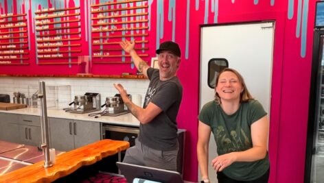 Milk Jawn owners Ryan Miller and Amy Wilson inside their new Milk Jawn store in Northern Liberties.