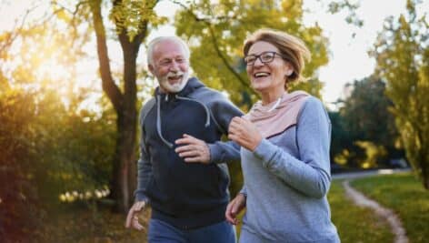 old couple taking a jog