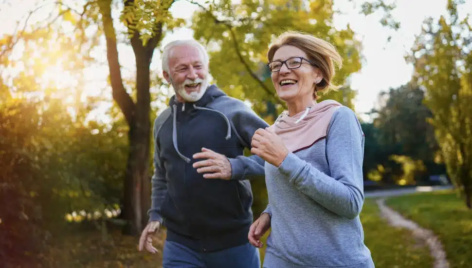 old couple taking a jog