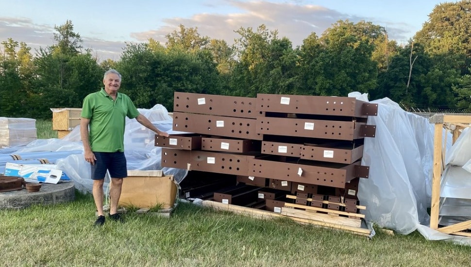 Joel Block at site of planned indoor pickleball club