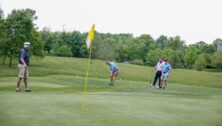 Golfers on the course at Penn State Great Valley's annual golf outing at Applecross Country Club in Downingtown.