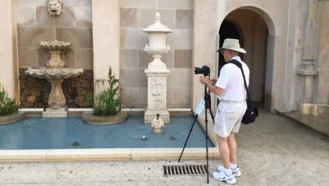 An amateur photographer snapping pictures at Longwood Gardens