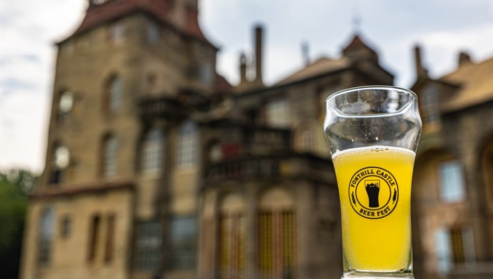 Beer held in front of Fonthill Castle