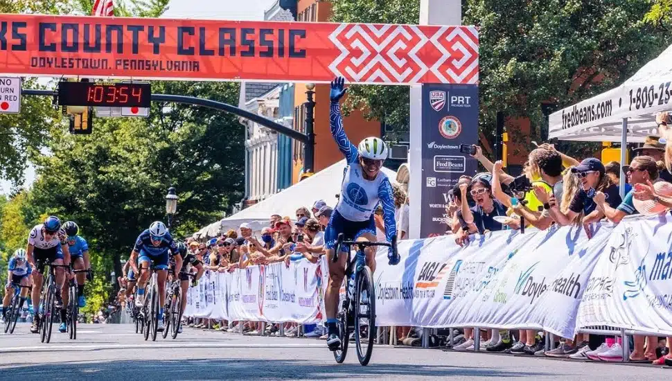 Guy on bike at Bucks County Classic race