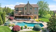 The backyard swimming pool of 1021 Azlen Lane in Chalfont