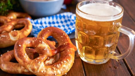 Beer and pretzels for Oktoberfest.