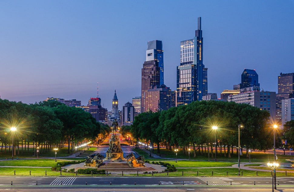 Philadelphia Skyline from the Art Museum