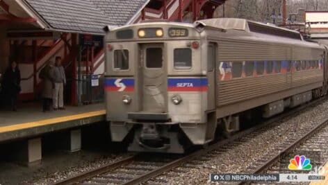 SEPTA Train pulling into a station