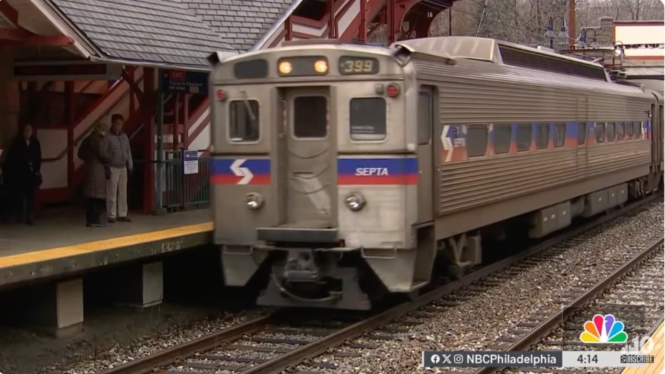 SEPTA Train pulling into a station