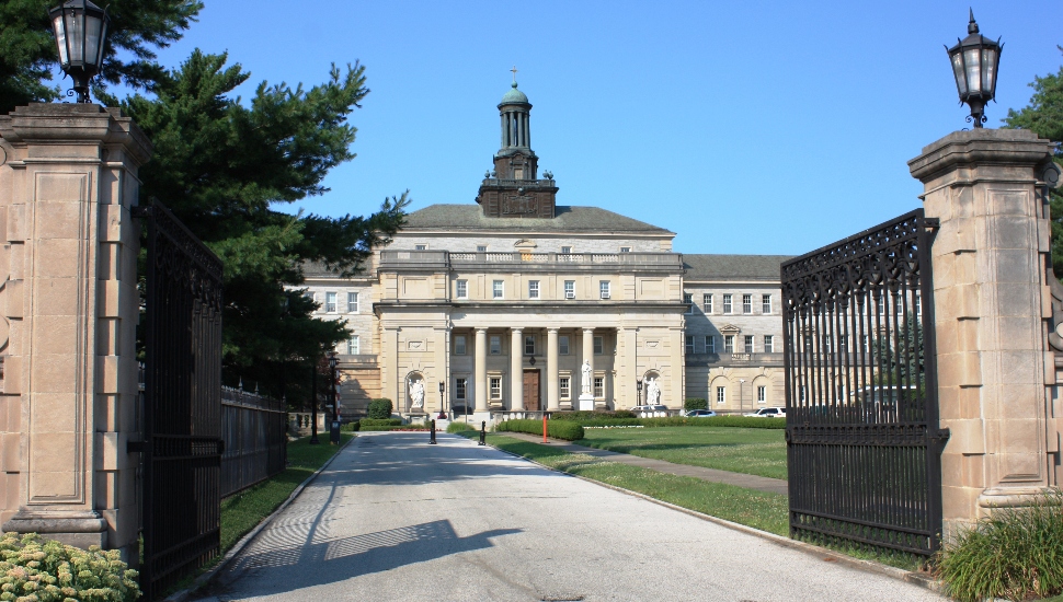 The facade of the original St. Charles Borromeo Seminary.