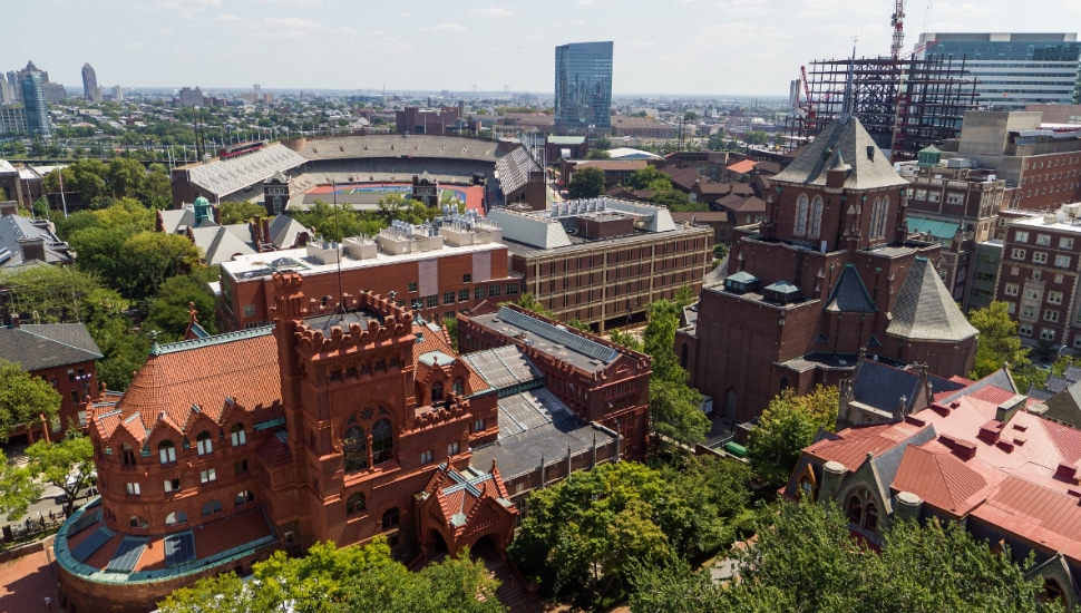 Aerial view of the University of Pennsylvania campus