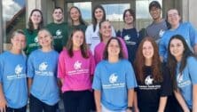 Summer Youth Corps participants are (from left, back row) Samantha Rosinski, Supervisor Patrick Reynolds, Ava Musolino, Natalie Biedermann, Alan Bai, and Grace King. (Front row): Katherine Hanlon, Kassidy Shaw, Sydney White, Katharine Catalano, Nina Harris, and Jennifer Ackert.