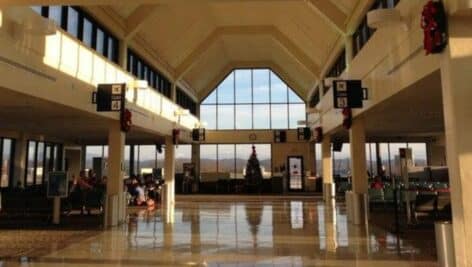 Inside Trenton-Mercer Airport.