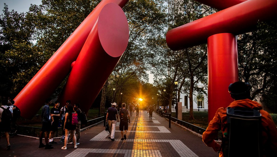 Students on University of Pennsylvania's campus.