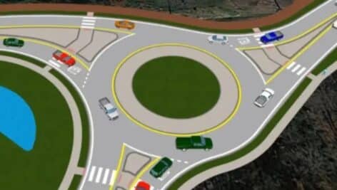 rendering of the roundabout at the busy intersection of Routes 202 and York Road.