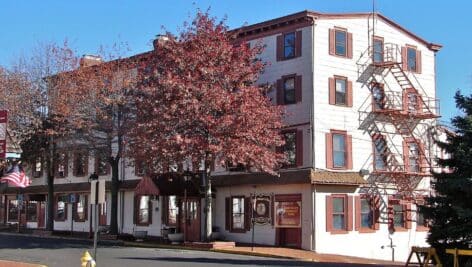 King George II Inn exterior in spring