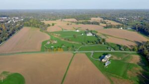 Crebilly Farm aerial view.