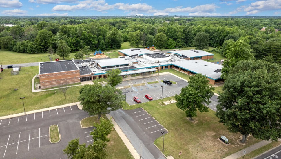 Aerial view of Rush Elementary.