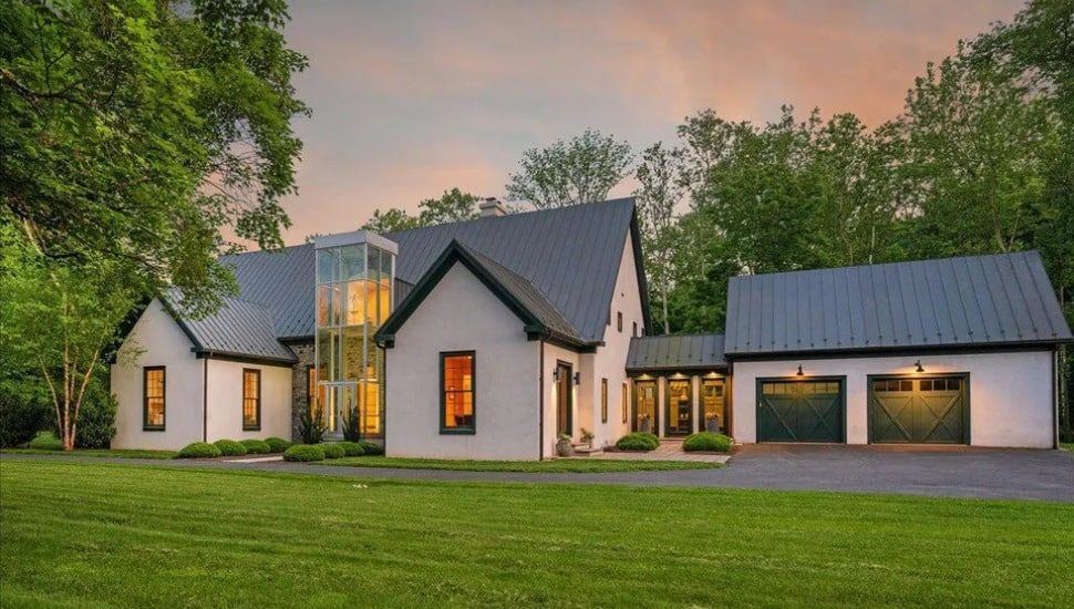 Exterior view of 2775 River Road in Solebury Township.