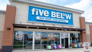 Exterior of a Five Below store.